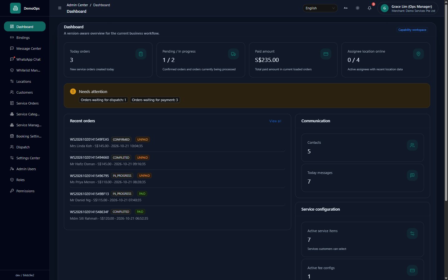 WhatsApp Ordering, Dispatch and Payment Platform